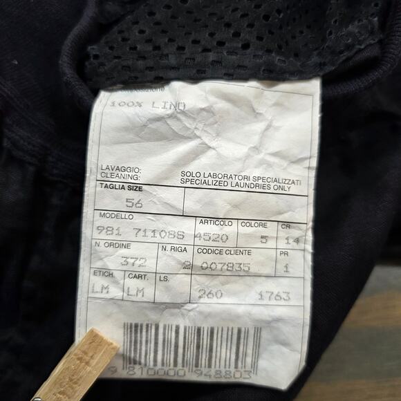 VTG La Matta Men's Jacket Perforated Suede Linen Size 56 Button Up Blue Italy - Picture 14 of 16